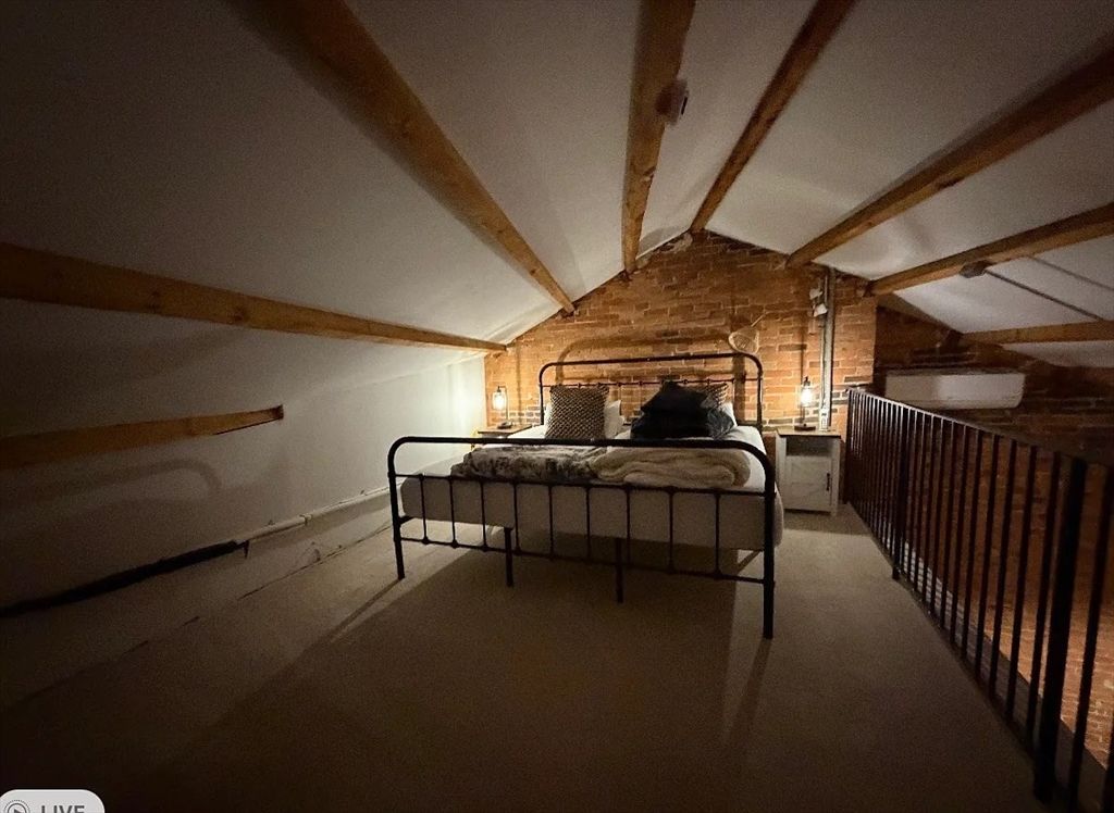 Bedroom, Interior, Stone Walls, Wooden Beams