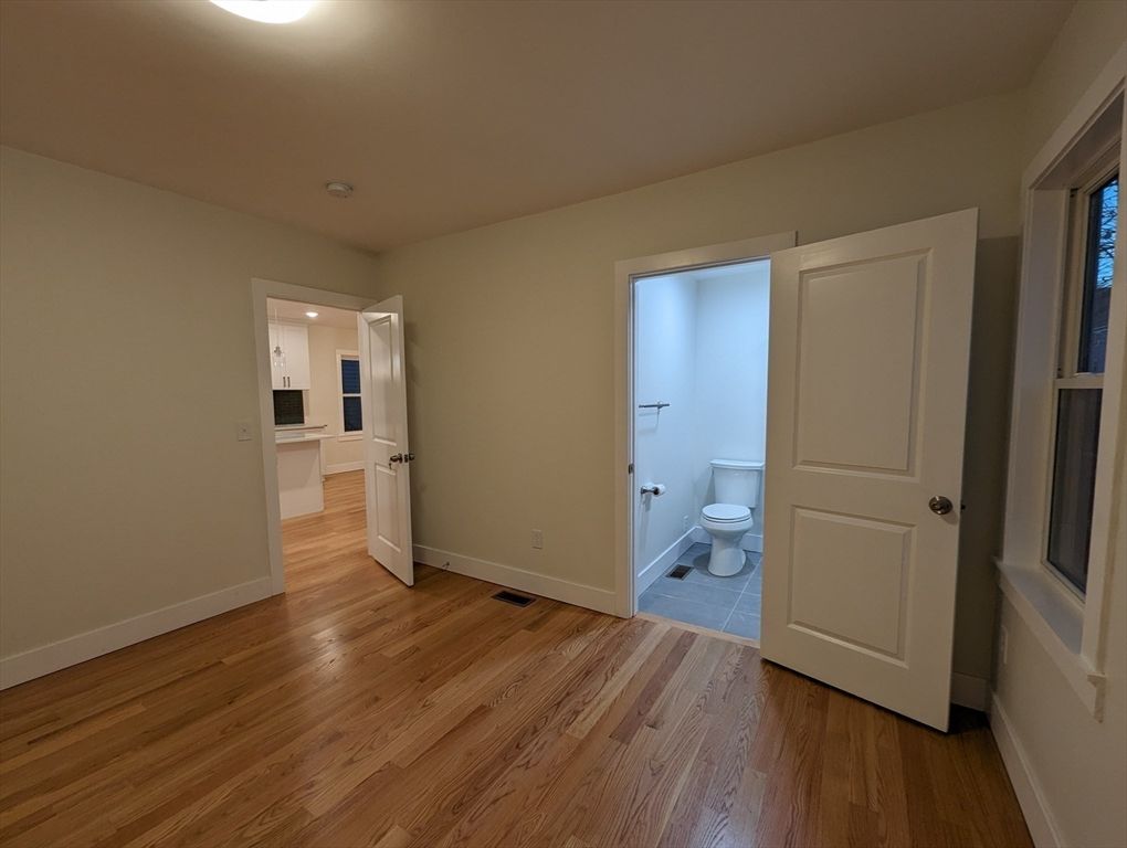 Bathroom, Empty room, Interior, Recessed Lighting, Wood Texture Flooring