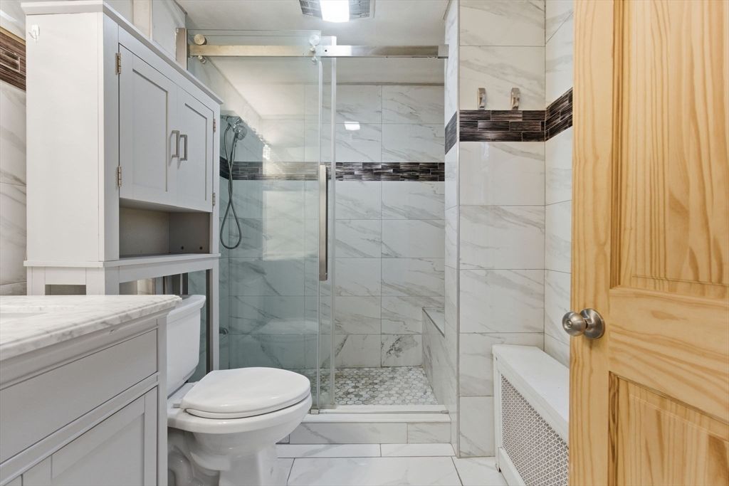 Bathroom, Glass Shower, Interior, Marble, Marble Walls