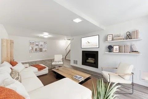 Fireplace, Interior, Living room, Wood Texture Flooring