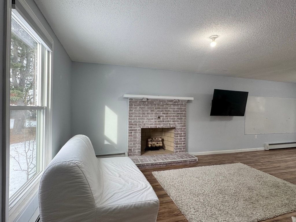Bedroom, Fireplace, Interior, Wood Texture Flooring