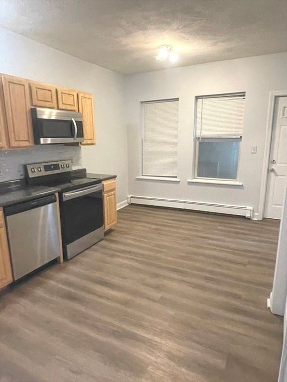 Interior, Kitchen, Stainless Steel Appliances, Wood Texture Flooring