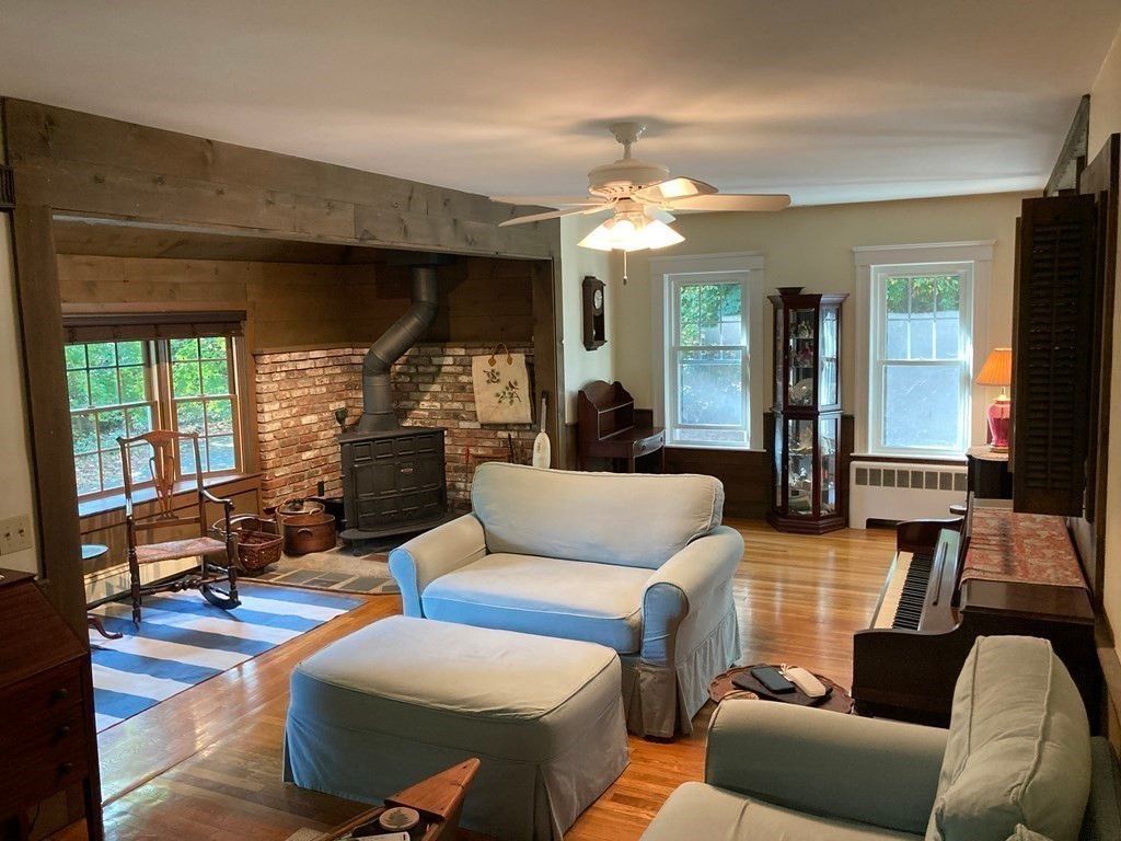 Fireplace, Interior, Living room, Stone Walls, Wood Texture Flooring