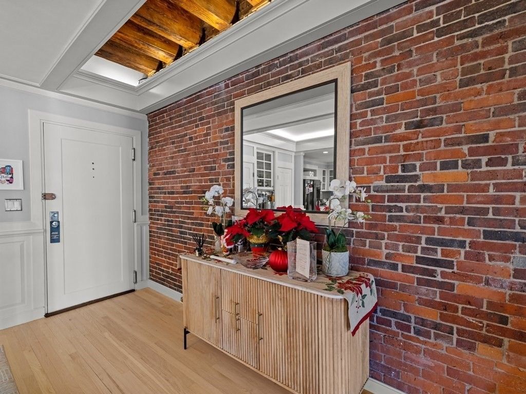 Interior, Stone Walls, Wood Texture Flooring