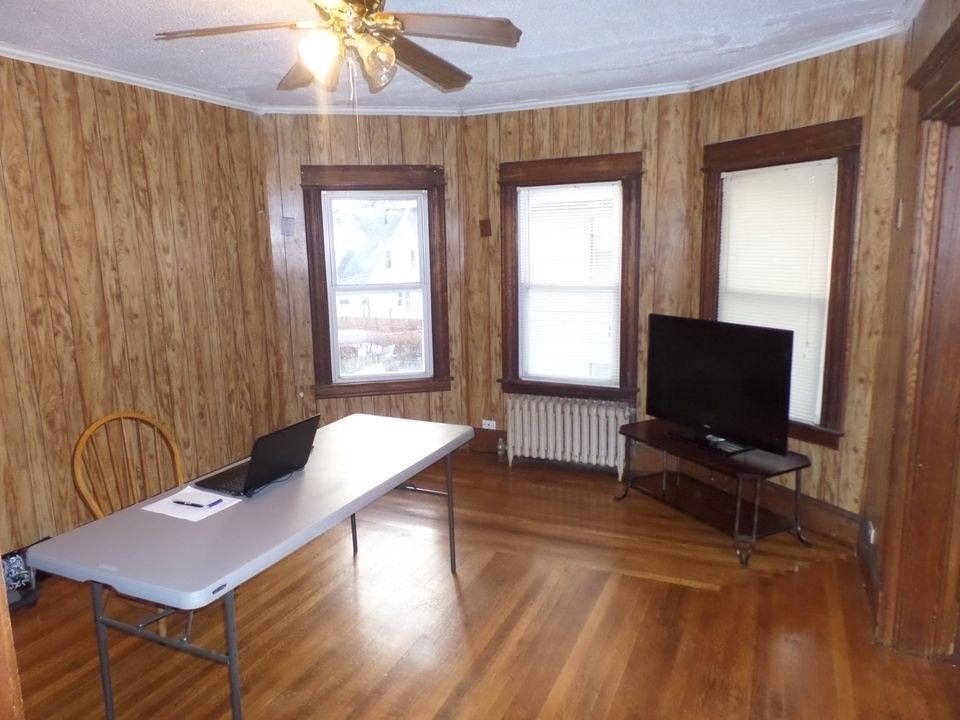 Home Office, Interior, Wood Texture Flooring, Wooden Walls