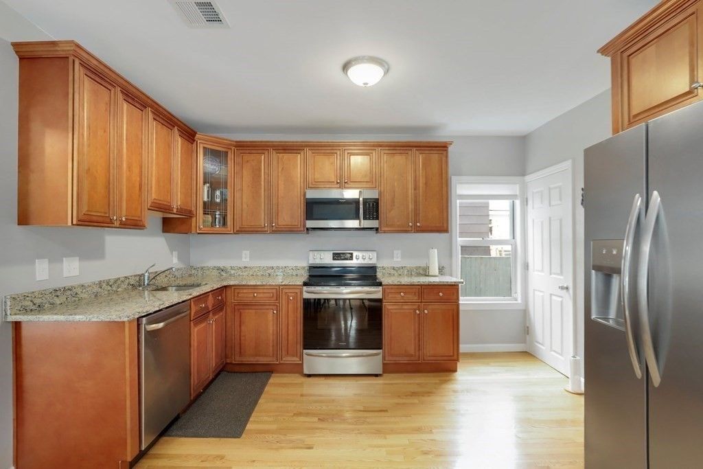 Interior, Kitchen, Stainless Steel Appliances, Wood Texture Flooring