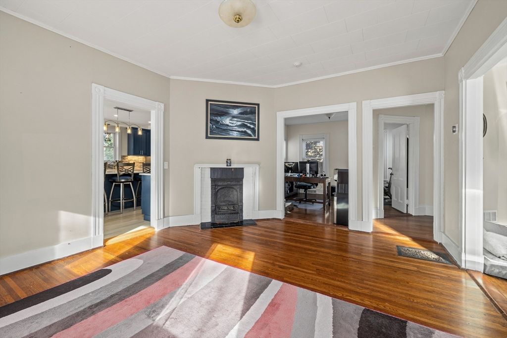 Fireplace, Interior, Wood Texture Flooring