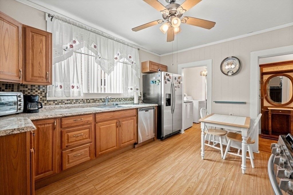 Interior, Kitchen, Stainless Steel Appliances, Wood Texture Flooring