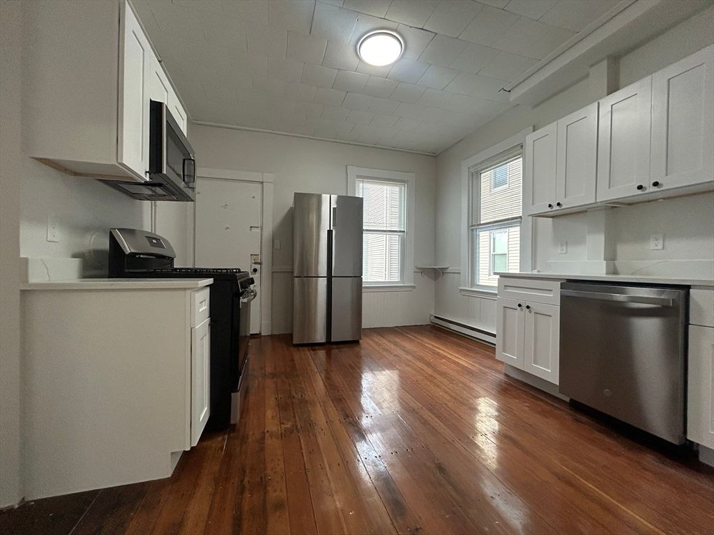 Interior, Kitchen, Stainless Steel Appliances, Wood Texture Flooring