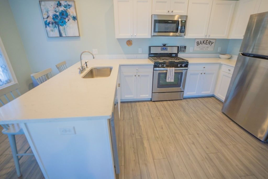 Interior, Kitchen, Stainless Steel Appliances, Wood Texture Flooring