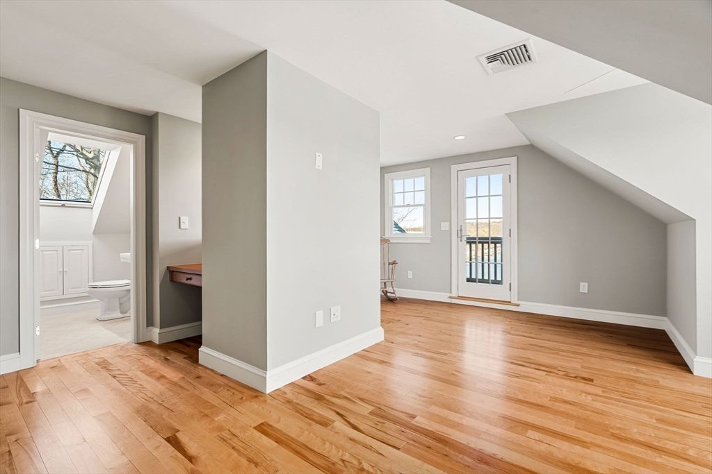 Bathroom, Empty room, Interior, Recessed Lighting, Wood Texture Flooring