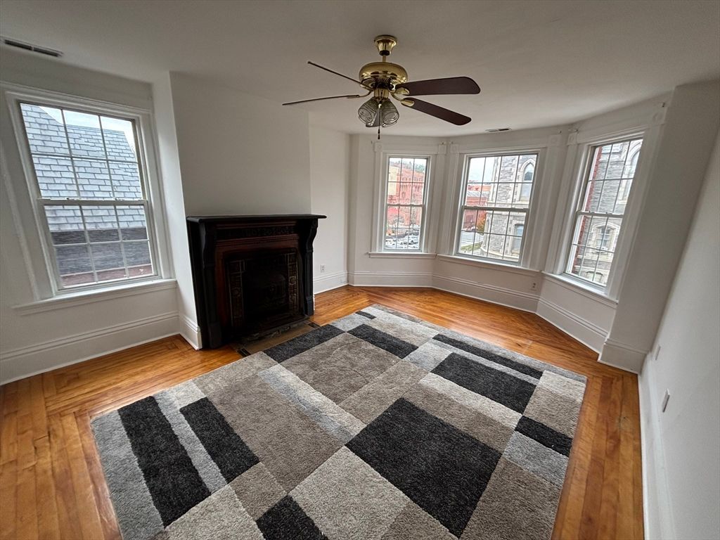 Empty room, Fireplace, Interior, Wood Texture Flooring