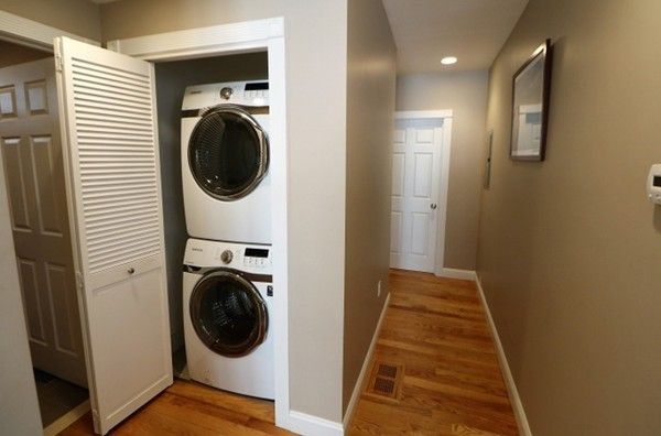 Interior, Recessed Lighting, Utility Closets, Washer, Wood Texture Flooring