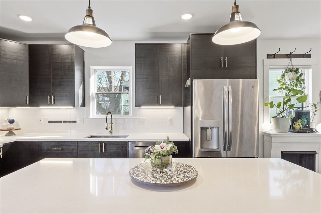 Interior, Kitchen, Pendant Lights, Recessed Lighting, Stainless Steel Appliances