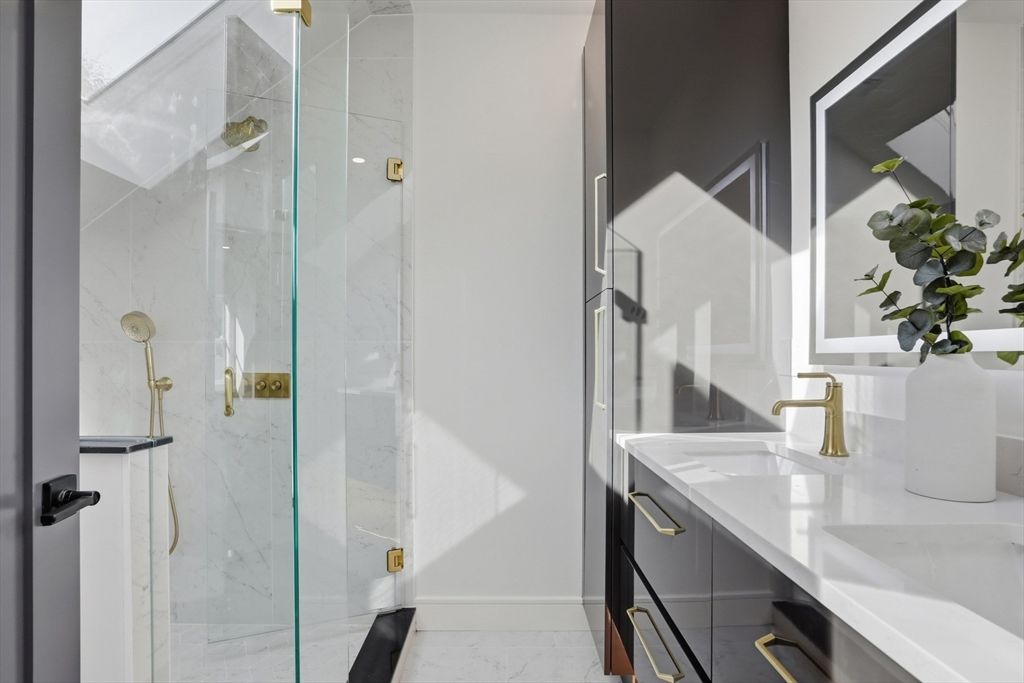Bathroom, Glass Shower, Interior, Marble, Marble Walls