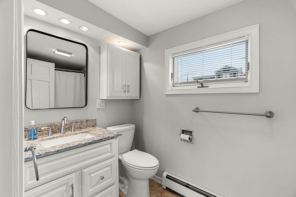 Bathroom, Interior, Recessed Lighting, Wood Texture Flooring