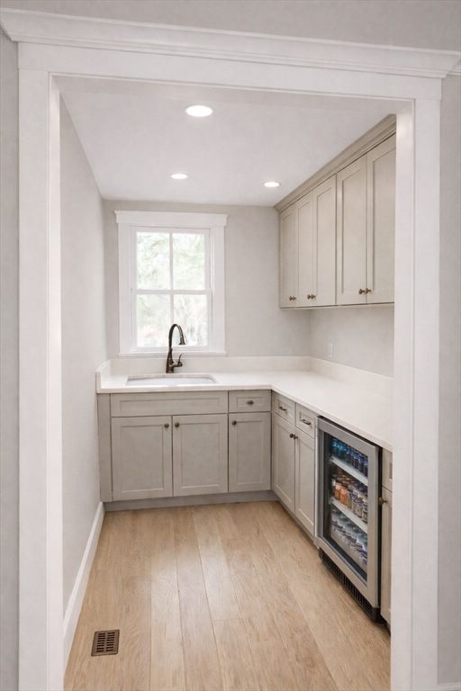 Interior, Kitchen, Recessed Lighting, Wood Texture Flooring