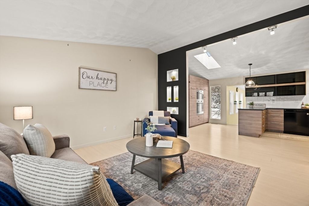 Interior, Kitchen, Living room, Pendant Lights, Stainless Steel Appliances, Wood Texture Flooring