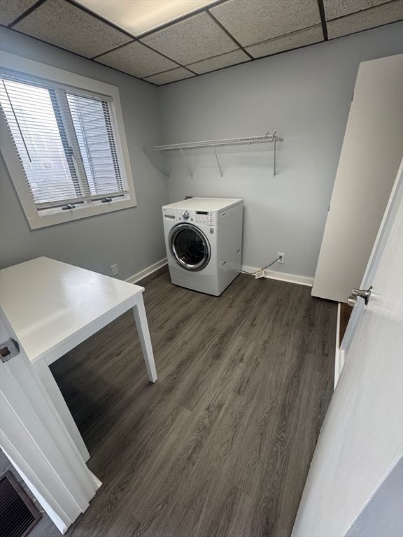 Interior, Washer, Wood Texture Flooring