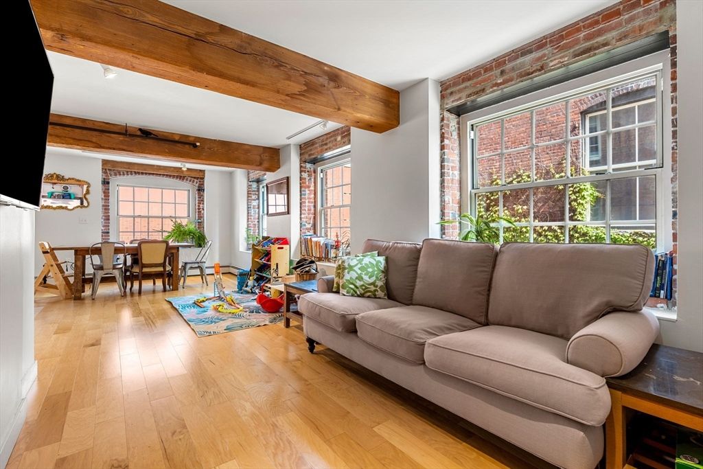 Dining room, Interior, Living room, Stone Walls, Wooden Beams, Wood Texture Flooring