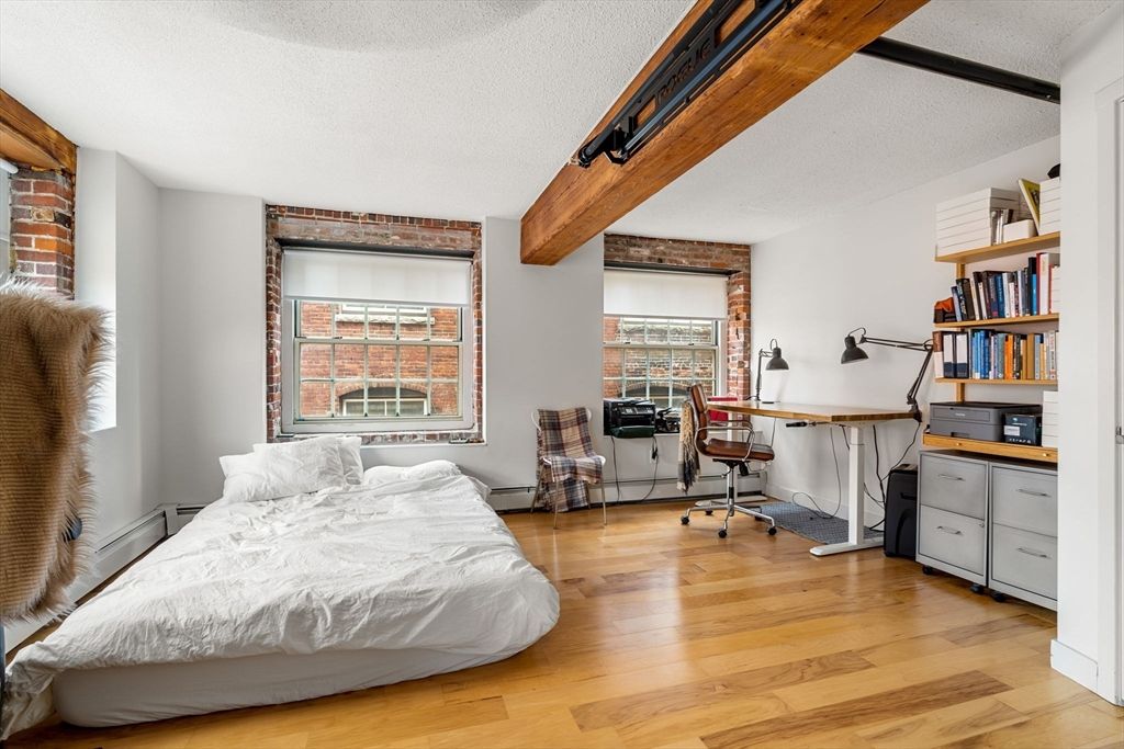 Bedroom, Home Office, Interior, Wooden Beams, Wood Texture Flooring