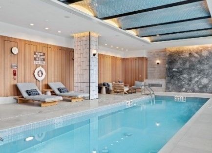 Interior, Pool, Recessed Lighting, Wooden Walls