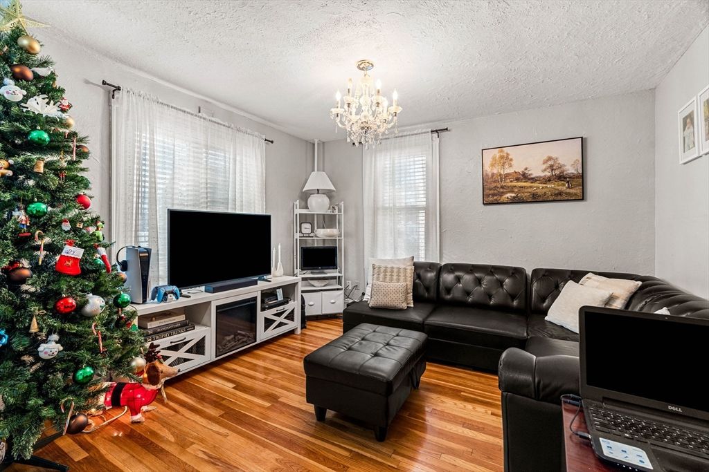 Chandelier, Interior, Living room, Wood Texture Flooring