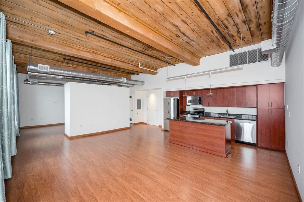 Interior, Kitchen, Stainless Steel Appliances, Wooden Beams, Wooden Ceilings, Wood Texture Flooring