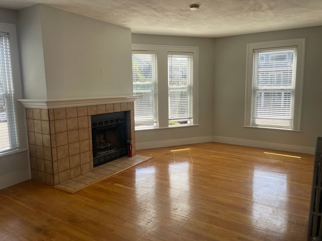 Empty room, Fireplace, Interior, Wood Texture Flooring