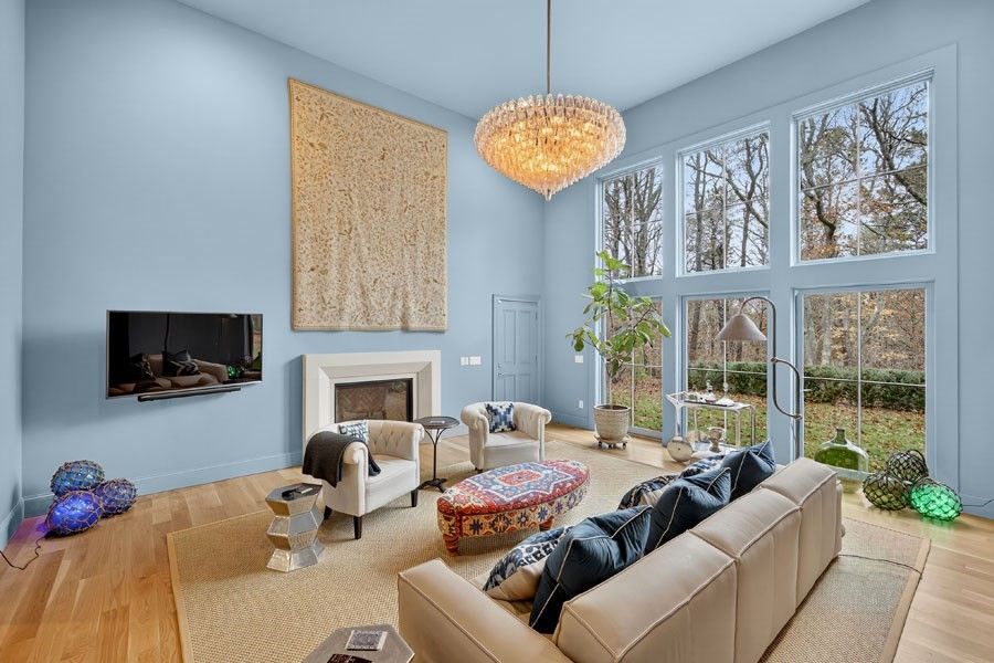 Chandelier, Fireplace, Interior, Living room, Wood Texture Flooring