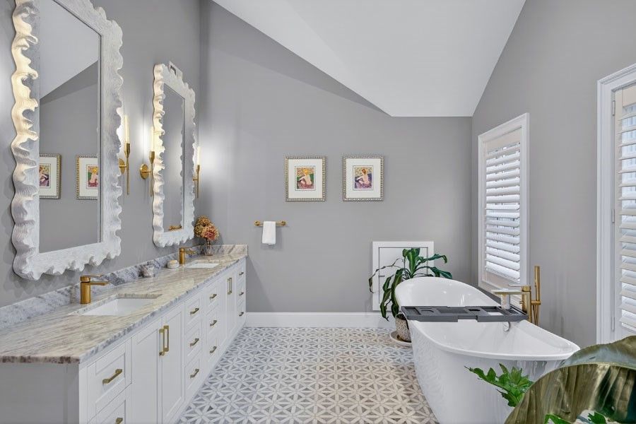 Bathroom, Dual Sink Vanities, Free Standing Baths, Interior