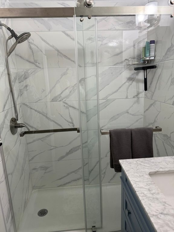 Bathroom, Glass Shower, Interior, Marble Walls