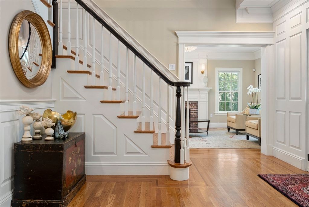 Fireplace, Interior, Pendant Lights, Wood Texture Flooring
