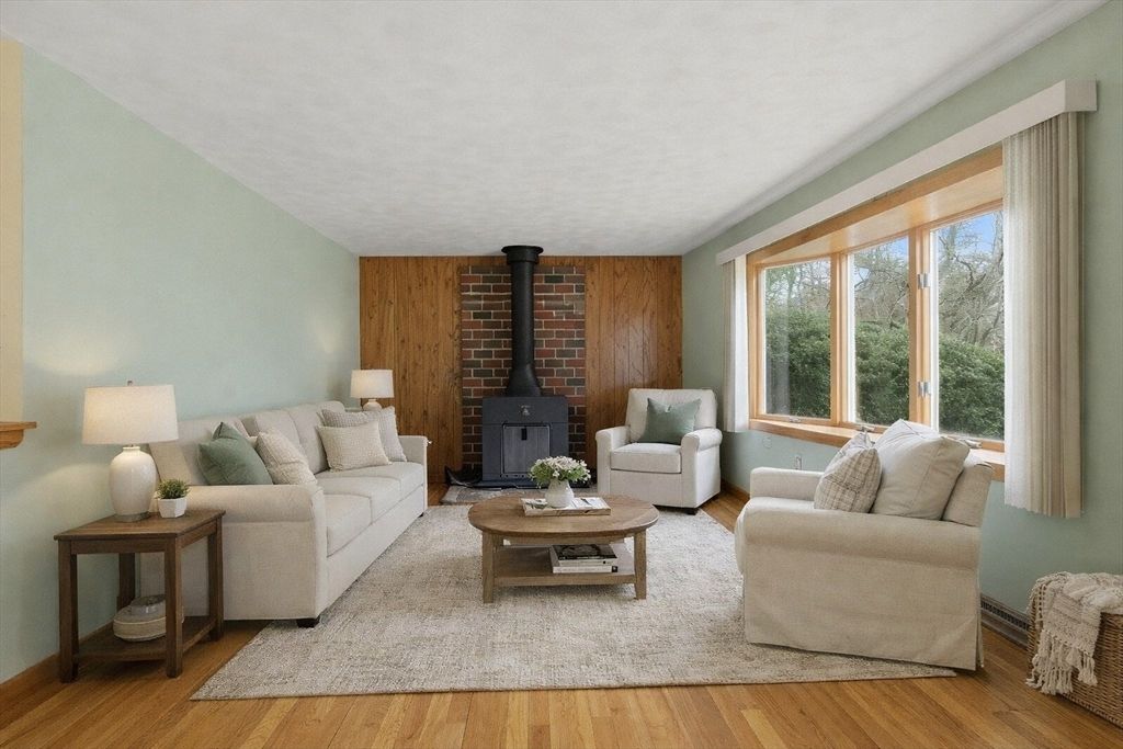 Fireplace, Interior, Living room, Stone Walls, Wood Texture Flooring