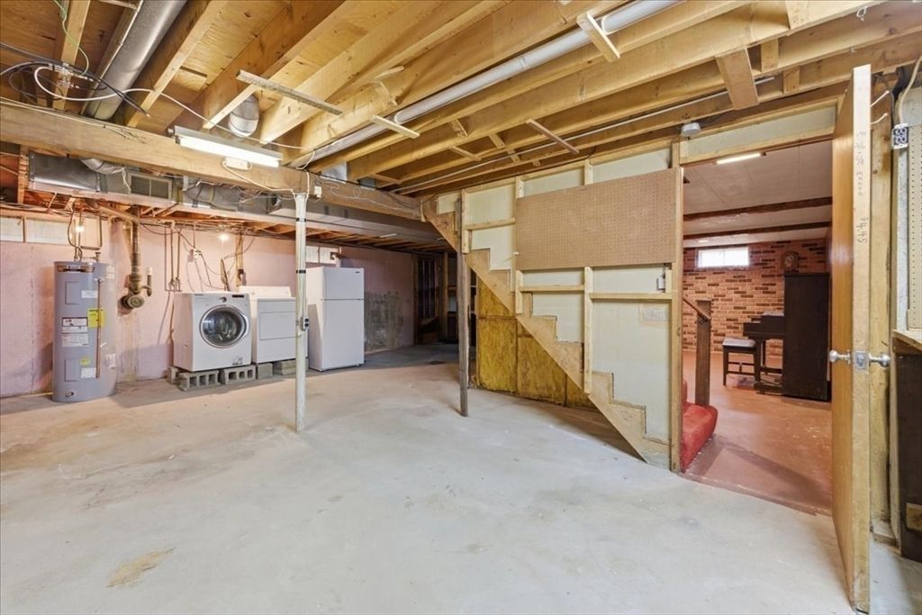 Interior, Stone Walls, Utility Closets, Washer, Wooden Beams, Wooden Ceilings