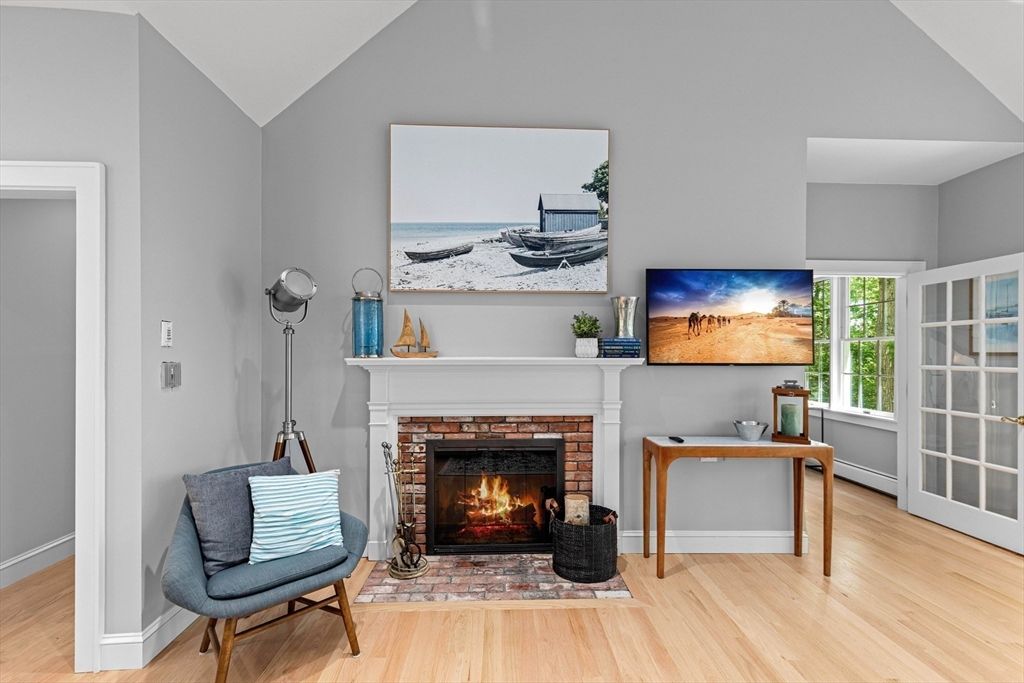 Fireplace, Interior, Wood Texture Flooring