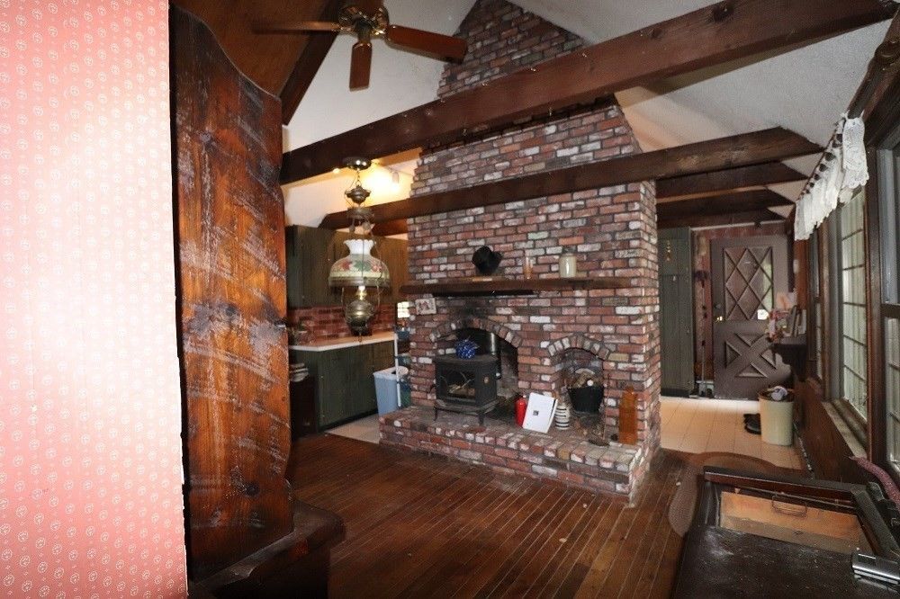 Fireplace, Interior, Stone Walls, Wood Texture Flooring