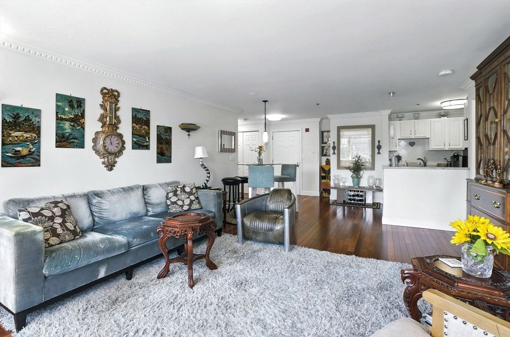 Dining room, Interior, Kitchen, Living room, Pendant Lights, Stainless Steel Appliances, Wood Texture Flooring