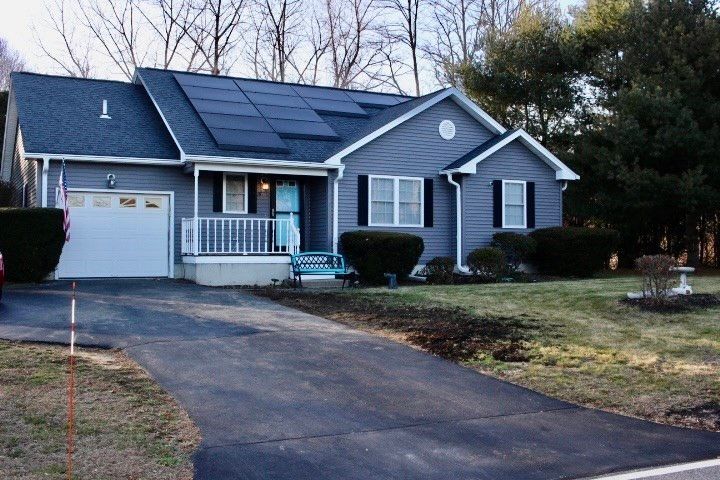 Attached, Exterior, Facade, Solar Panels, Ranch