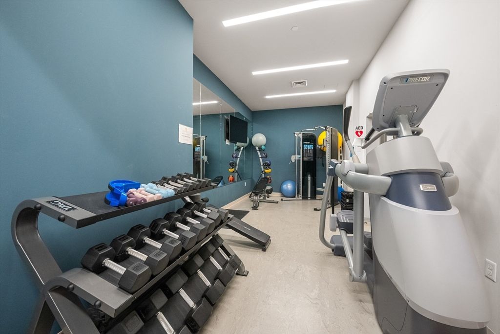 Fitness Equipment, Gym, Interior, Recessed Lighting
