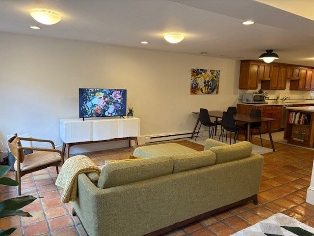 Dining room, Interior, Kitchen, Living room, Recessed Lighting