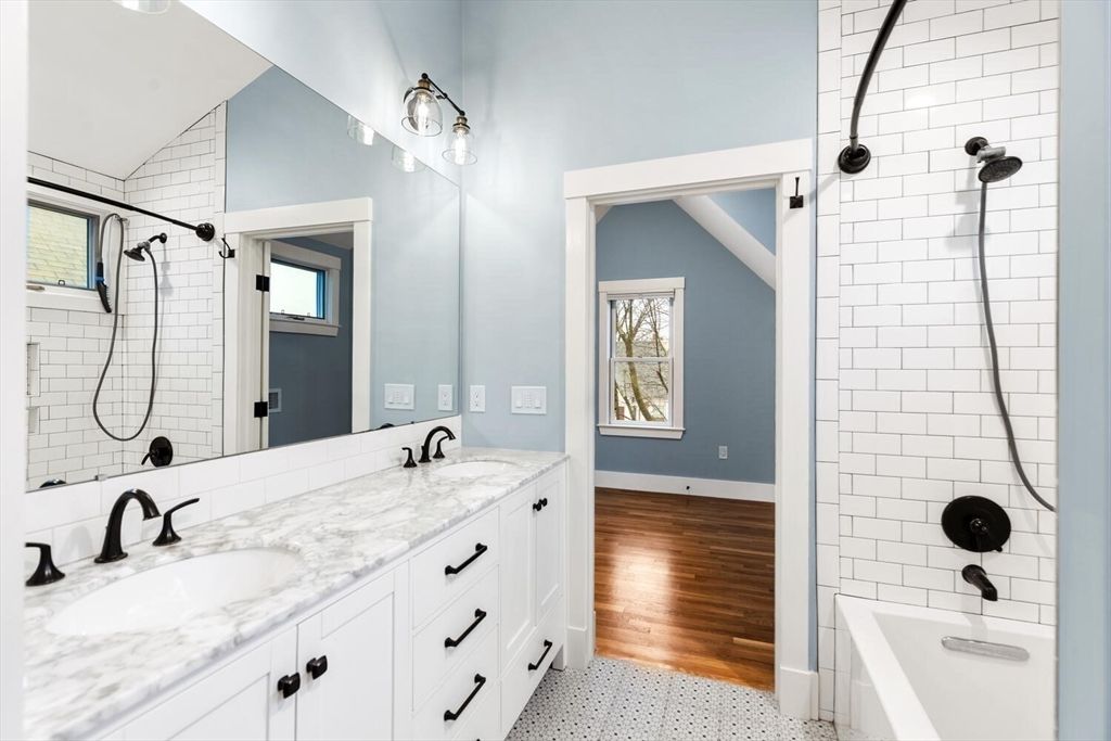 Bathroom, Dual Sink Vanities, Interior, Wood Texture Flooring