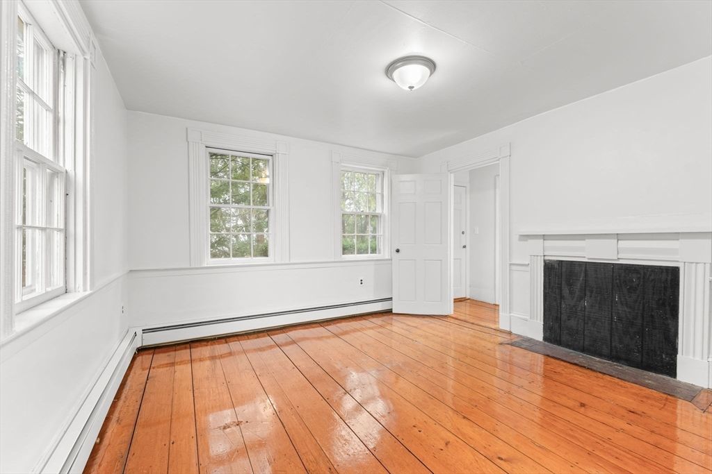 Empty room, Fireplace, Interior, Wood Texture Flooring