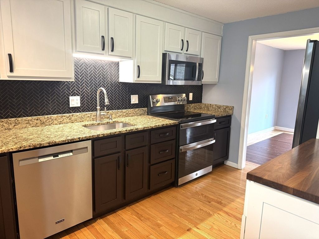 Interior, Kitchen, Stainless Steel Appliances, Wood Texture Flooring