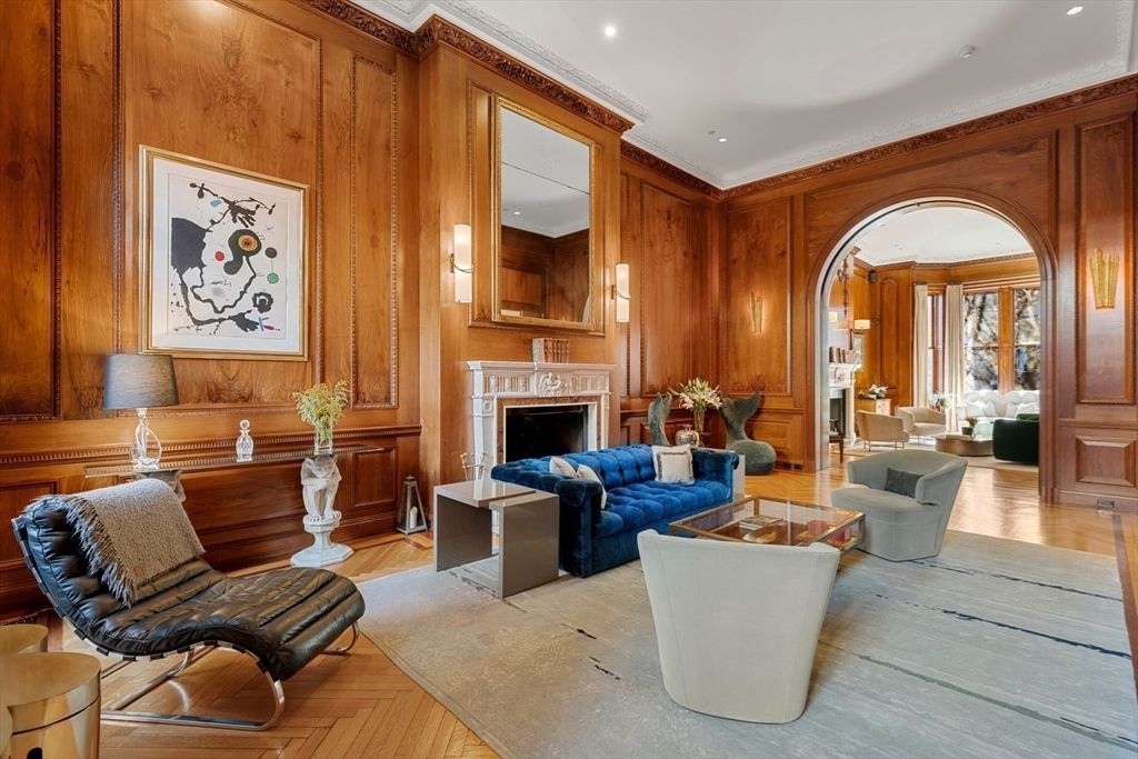 Fireplace, Interior, Living room, Recessed Lighting, Wood Texture Flooring, Wooden Walls