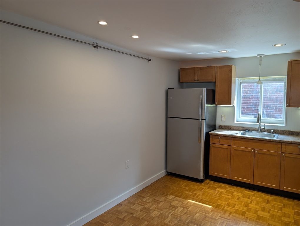 Interior, Kitchen, Recessed Lighting, Wood Texture Flooring