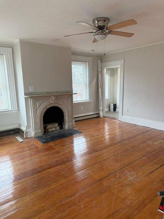 Empty room, Fireplace, Interior, Wood Texture Flooring