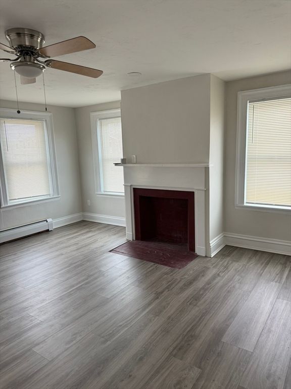 Empty room, Fireplace, Interior, Wood Texture Flooring