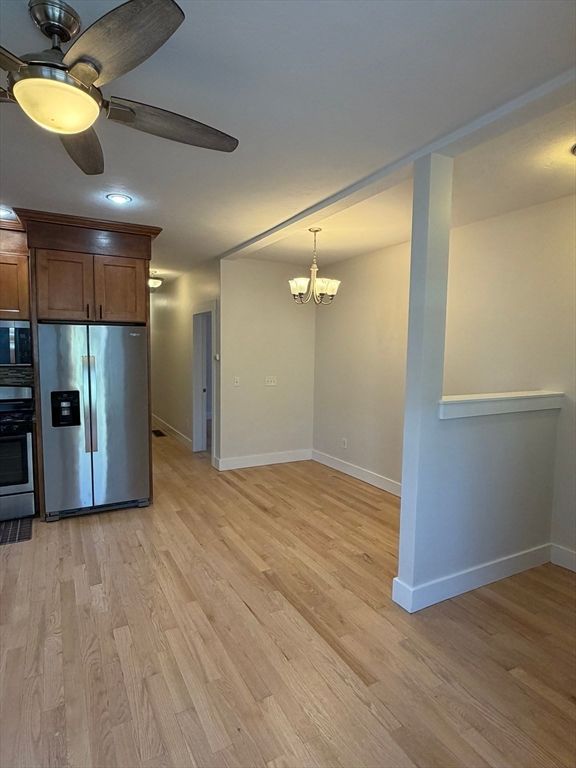 Chandelier, Interior, Kitchen, Recessed Lighting, Wood Texture Flooring