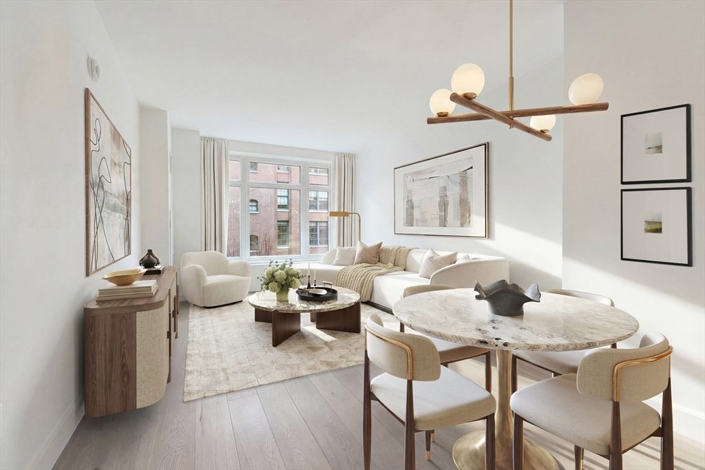 Dining room, Interior, Living room, Pendant Lights, Wood Texture Flooring